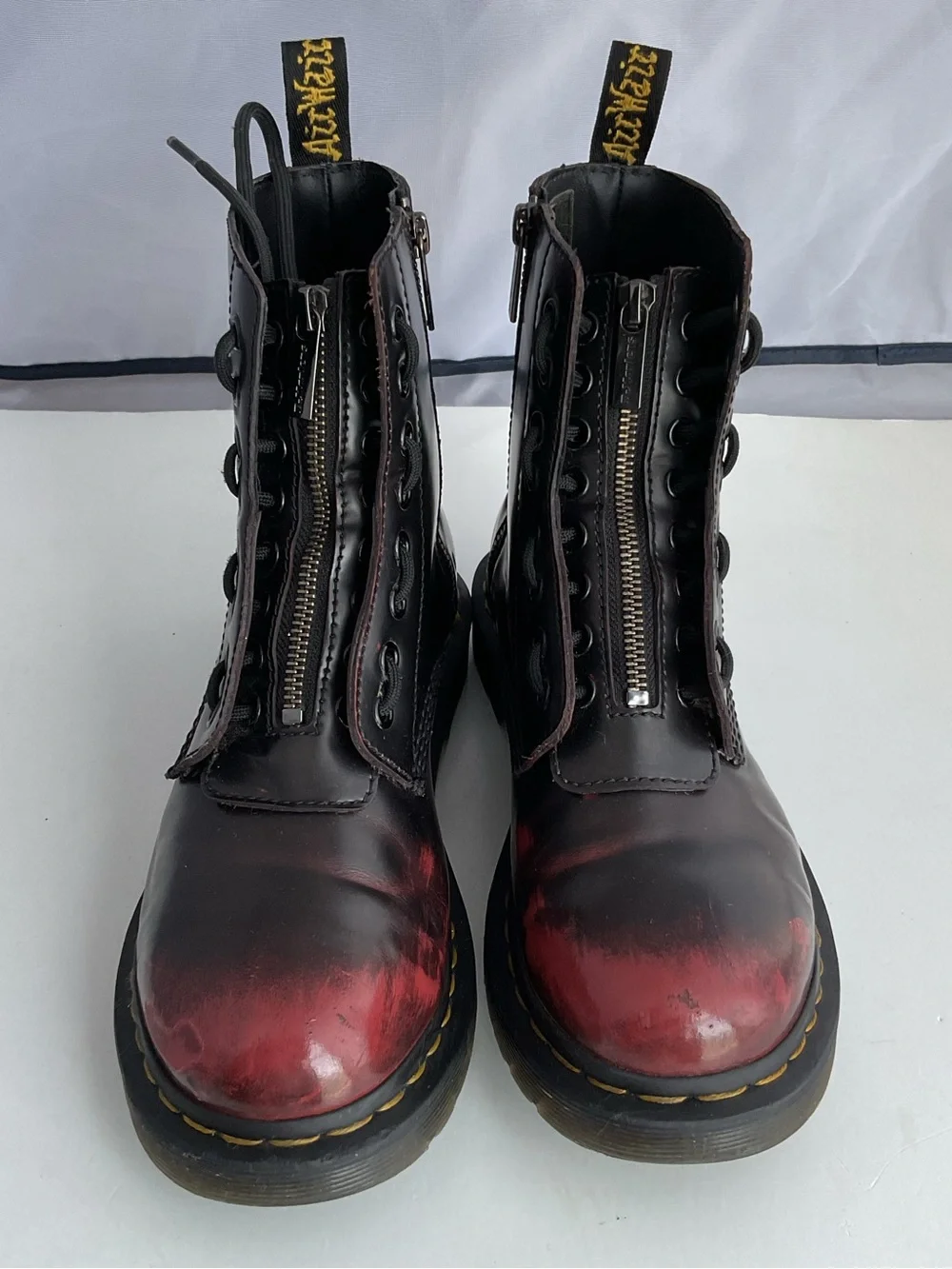 Dr Martens 1460 Pascal Front Zip Cherry Red Women’s Size 8 Rare VHTF